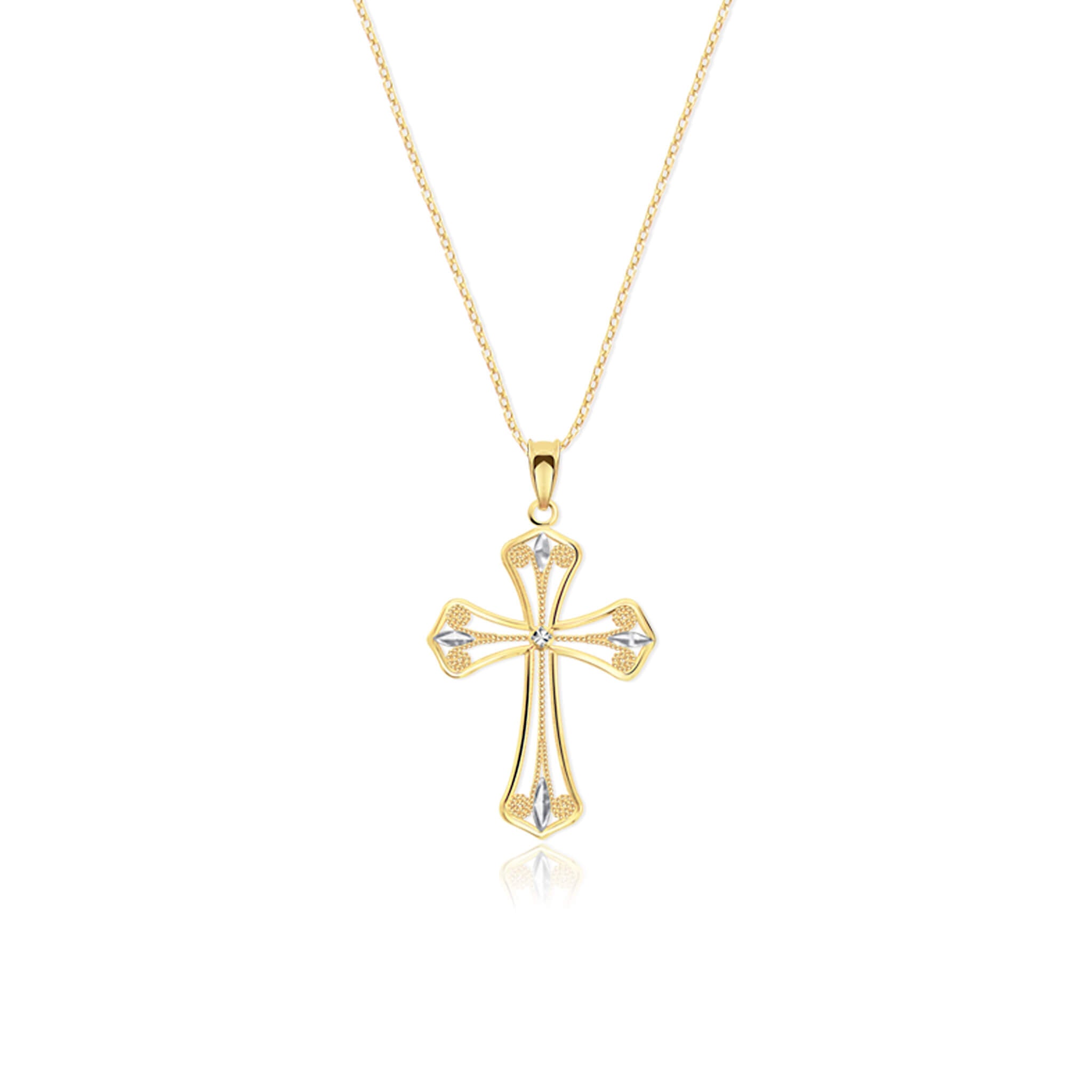 Ray of Light Cross Pendant Necklace - Gloria Jewels